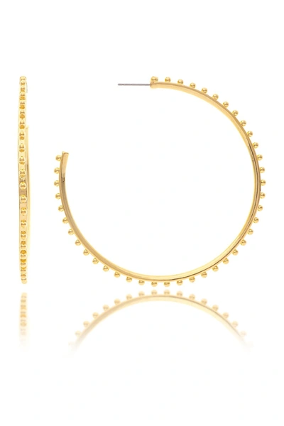 Rivka Friedman 18k Gold Clad Beaded 3/4 Hoop Earrings
