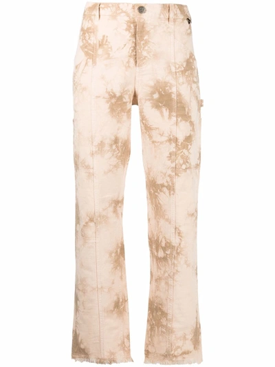 Twinset Tie-dye Effect Trousers In Beige