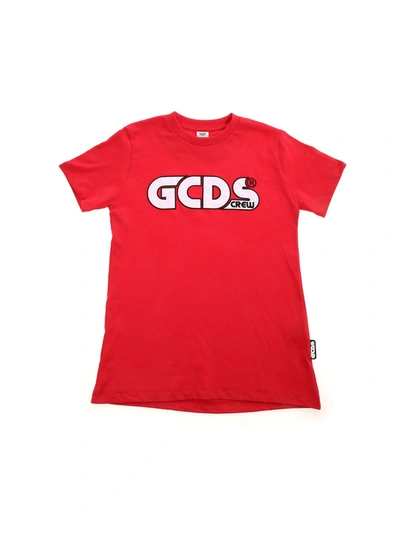 Gcds Kids'  Patch T-shirt In Red