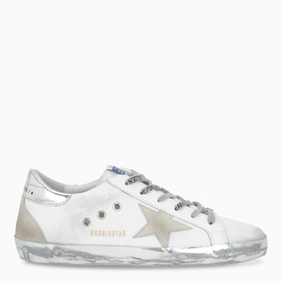 Golden Goose Superstar Trainers In White And Silver In Multicolor