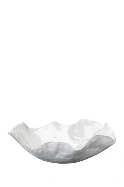 Shine Studio Large Peony Bowl In White Ceramic