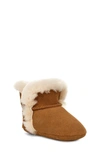 Ugg Kids' Lassen Genuine Shearling Crib Shoe In Chestnut