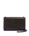 Saint Laurent Kate Medium Ysl Crossbody Bag In Grained Leather In Black