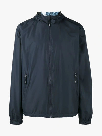 Kenzo K Way Reversible Hooded Jacket In Blue