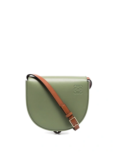 Loewe Heel Bicolor Horseshoe Crossbody Bag In Brown