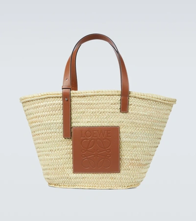 Loewe Large Raffia Tote Bag In Natural/tan