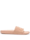 Apl Athletic Propulsion Labs Big Logo Techloom Knit Sport Slide In Peach