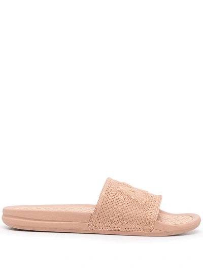 Apl Athletic Propulsion Labs Big Logo Techloom Knit Sport Slide In Peach