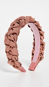 Jennifer Behr Lori Braided Silk Headband In Terra Cotta