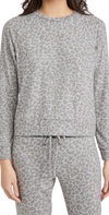 Beyond Yoga Printed Favorite Raglan Crew Pullover In Chai Cocoa Brown Leopard