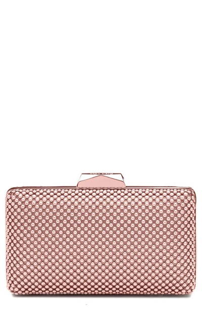 Olga Berg Natasha Mesh Clutch In Rose Gold