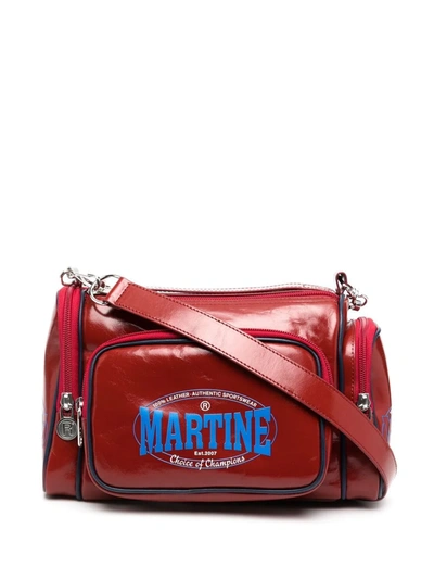 Martine Rose Logo-print Leather Shoulder Bag In Red
