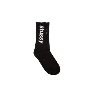 Stussy Helvetica Jacquard Socks In Black