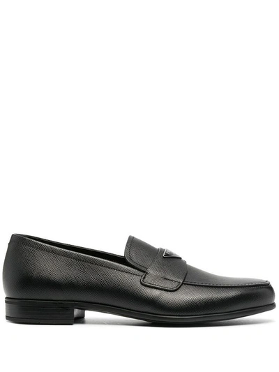 Prada Men's Black Leather Loafers