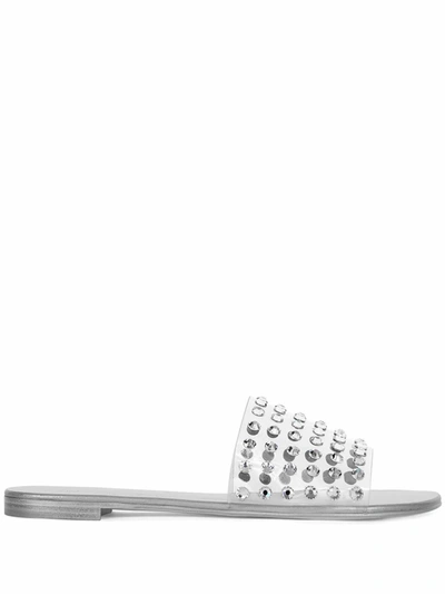 Giuseppe Zanotti Design Women's E100012003 Silver Leather Sandals