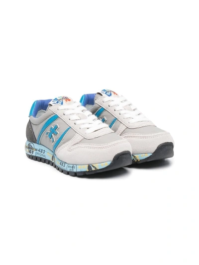 Premiata Teen Low-top Lace-up Sneakers In Grey