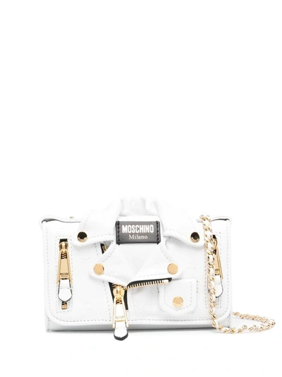 Moschino White Leather Crossbody Bag