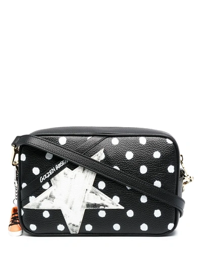 Golden Goose Star Metallic Leather Camera Bag In Black