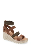 Sorel Women's Cameron Leather Wedge Sandals In Brown