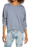 Zella Carey Crew High/low Sweatshirt In Grey Folkstone