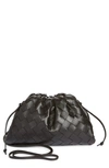 Bottega Veneta Small The Pouch Leather Clutch In 8425-black-gold