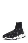 Balenciaga Men's Shoes High Top Trainers Sneakers Speed In Black