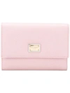 Dolce & Gabbana Continental Tri-fold Wallet In Light Pink