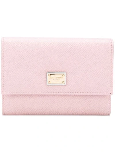 Dolce & Gabbana Continental Tri-fold Wallet In Light Pink