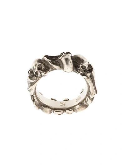 Werkstatt:münchen Bones + Skulls Ring In Metallic