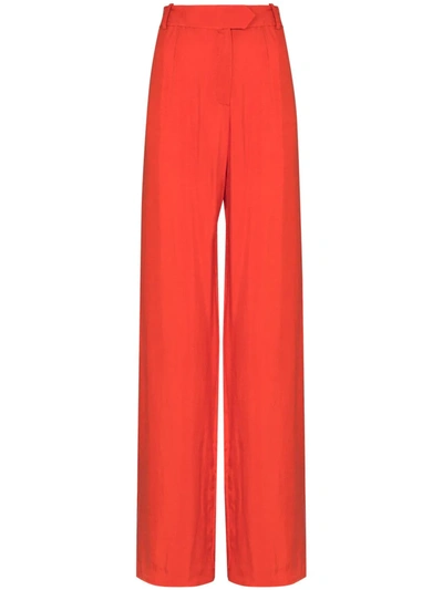 Aleksandre Akhalkatsishvili High Waist Wide Leg Trousers In Orange