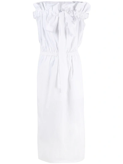 Patou White Cotton Poplin Dress With Bow