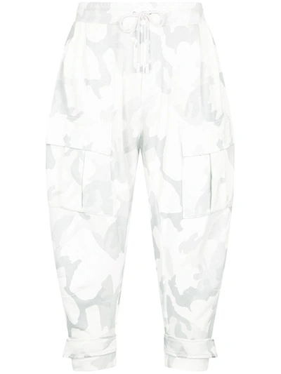 Dolce & Gabbana Camouflage-print Tapered Trousers In White