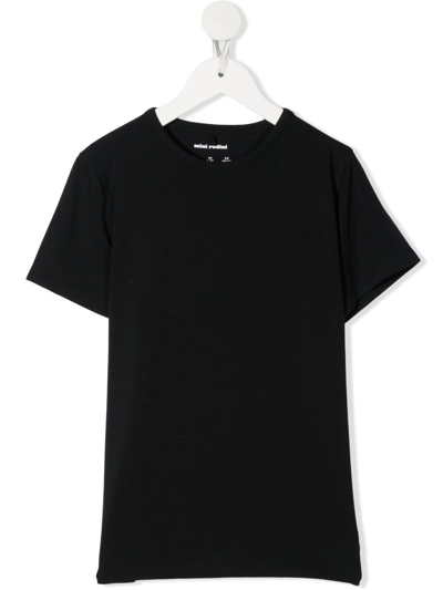 Mini Rodini Kids' Round-neck T-shirt In Black