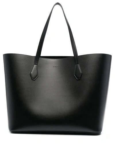 Givenchy Black Logo-embossed Leather Tote Bag