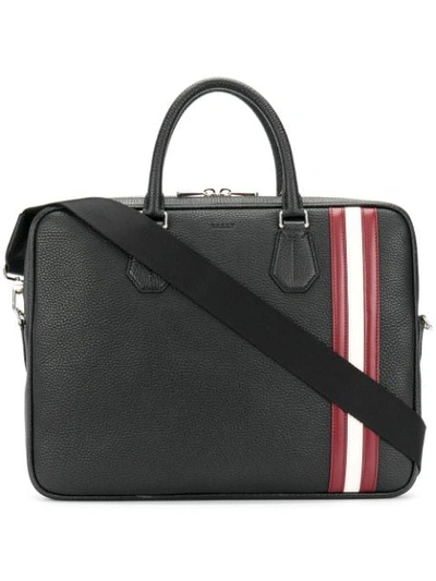 Bally Laptop Bag With  Stripe Trim In Black