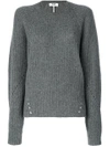 Msgm Ribbed Knit Jumper In Grey
