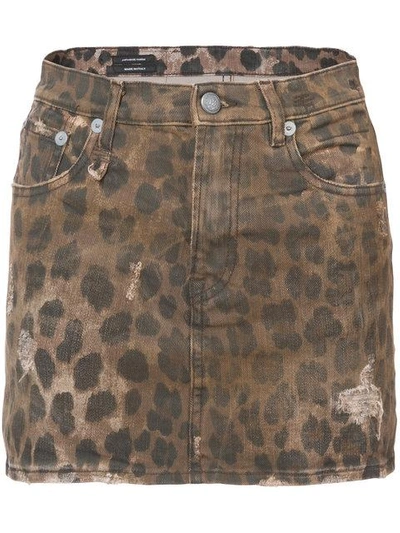R13 Leopard Print Skirt