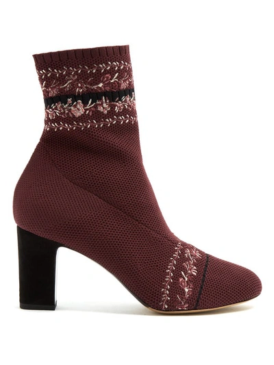 Tabitha Simmons Anna Floral-embroidery Sock Ankle Boot
