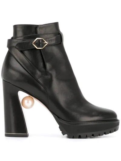 Nicholas Kirkwood Annabel Embellished Leather Boots In Black