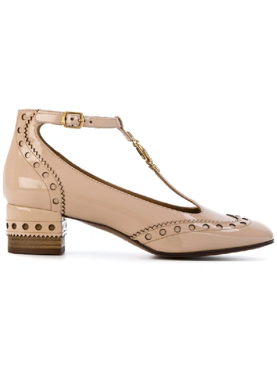 Chloé Chloe Perry Patent Leather Pumps In Neutrals In Mild Beige