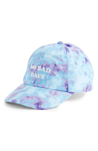Bp. No Bad Days Embroidered Tie Dye Ball Cap In Light Blue