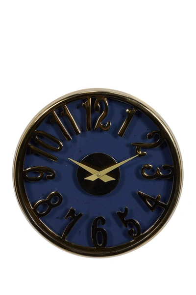 Willow Row Blue Aluminum Coastal Wall Clock