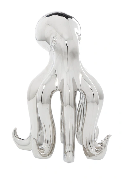 Willow Row Silver Porcelain Glam Octopus Sculpture