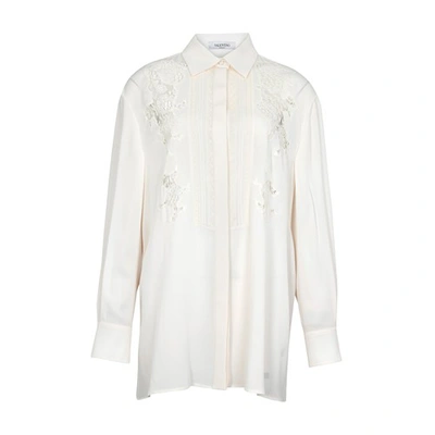 Valentino Silk Lace-detail Shirt In A03
