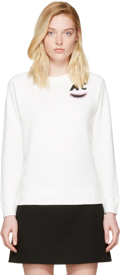 Alexa Chung Printed Cotton-jersey Sweatshirt In White