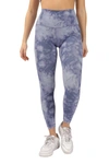 90 Degree By Reflex Lux Tie Dye Printed Leggings In P706 Cotton Candy T