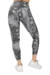 90 Degree By Reflex Lux Tie Dye Printed Leggings In P706 Charcoal Magne