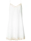 Chloé Parachute Silk Lace Trim Slip Dress In White. In Iconic Milk