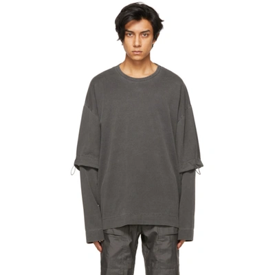 Juunj Grey Double Sleeve Long Sleeve T-shirt In 3 Grey