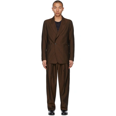 Ermenegildo Zegna Brown Cotton Suit In 906n01 Dkbr